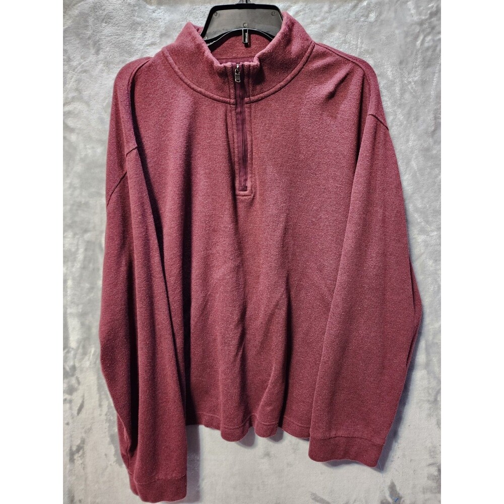Joseph Abboud XXL Burgundy 1/4 Zip Pullover Sweater Soft Outdoors Modern Fit
